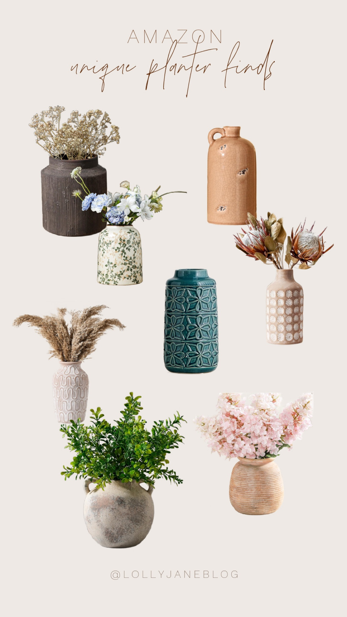 Unique planter/ Vase finds from Amazon! 🫶🏻

Looking for the perfect centerpiece for a coffee table, dining room table, or even for your kitchen table? Check out these beautiful planters that are all kinds of patterns and sizes! 
They are all uniquely made and can bring some life into any space. As always, Amazon has everything you need to brighten up any room. 

#LTKSeasonal #LTKHome #LTKStyleTip