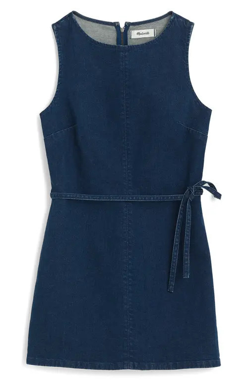 Madewell Boat Neck Denim Skort Romper in Nostalgic Blue at Nordstrom, Size 0 | Nordstrom