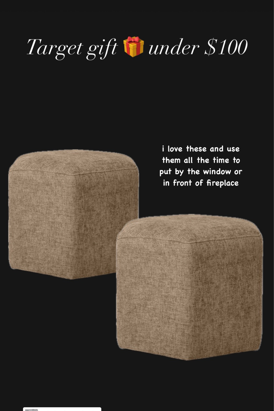 I love these little Ottomans so much. I use them all the time I put them next to the window or in front of a fireplace. they look so high end and are comfy 🤎

#LTKGiftGuide #LTKHoliday #LTKHome