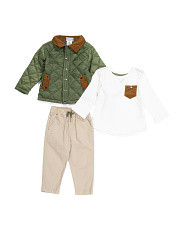 Infant Boys 3pc Barn Jacket And Pants Set | TJ Maxx