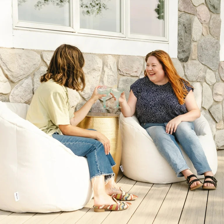Big Joe Milano Outdoor Weatherproof Bean Bag Chair for Kids, Teens, Adults, White Marine Vinyl, U... | Walmart (US)