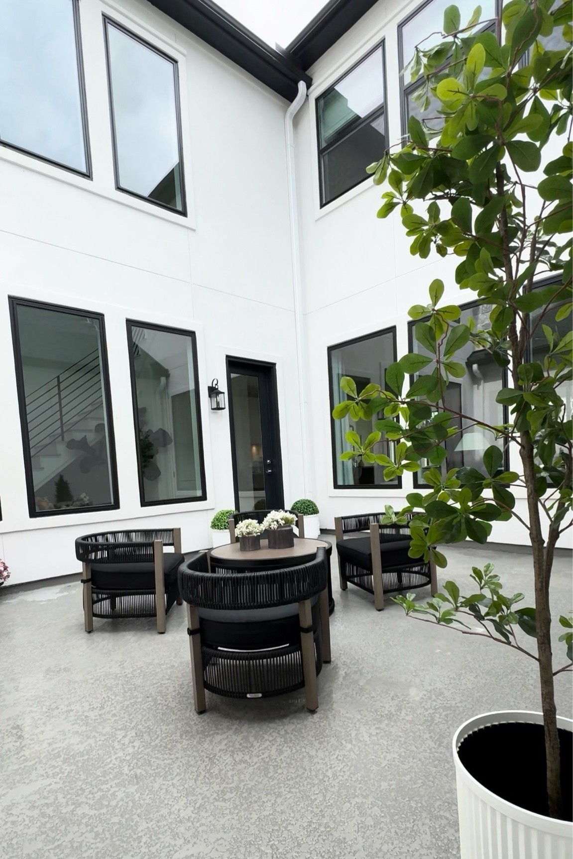 Shop my gorgeous 5 piece conversational set that comes in a dining set with a protective umbrella. The cushions are weather resistant and come pretreated with Scotchguard! 🎊

My fire pit and rocking chairs are available!🤍🤎

My white resin planters are super lightweight and are still in stock!

Shop all these items before they sell out! 😆

#LTKHome #LTKSpringSale #LTKSaleAlert