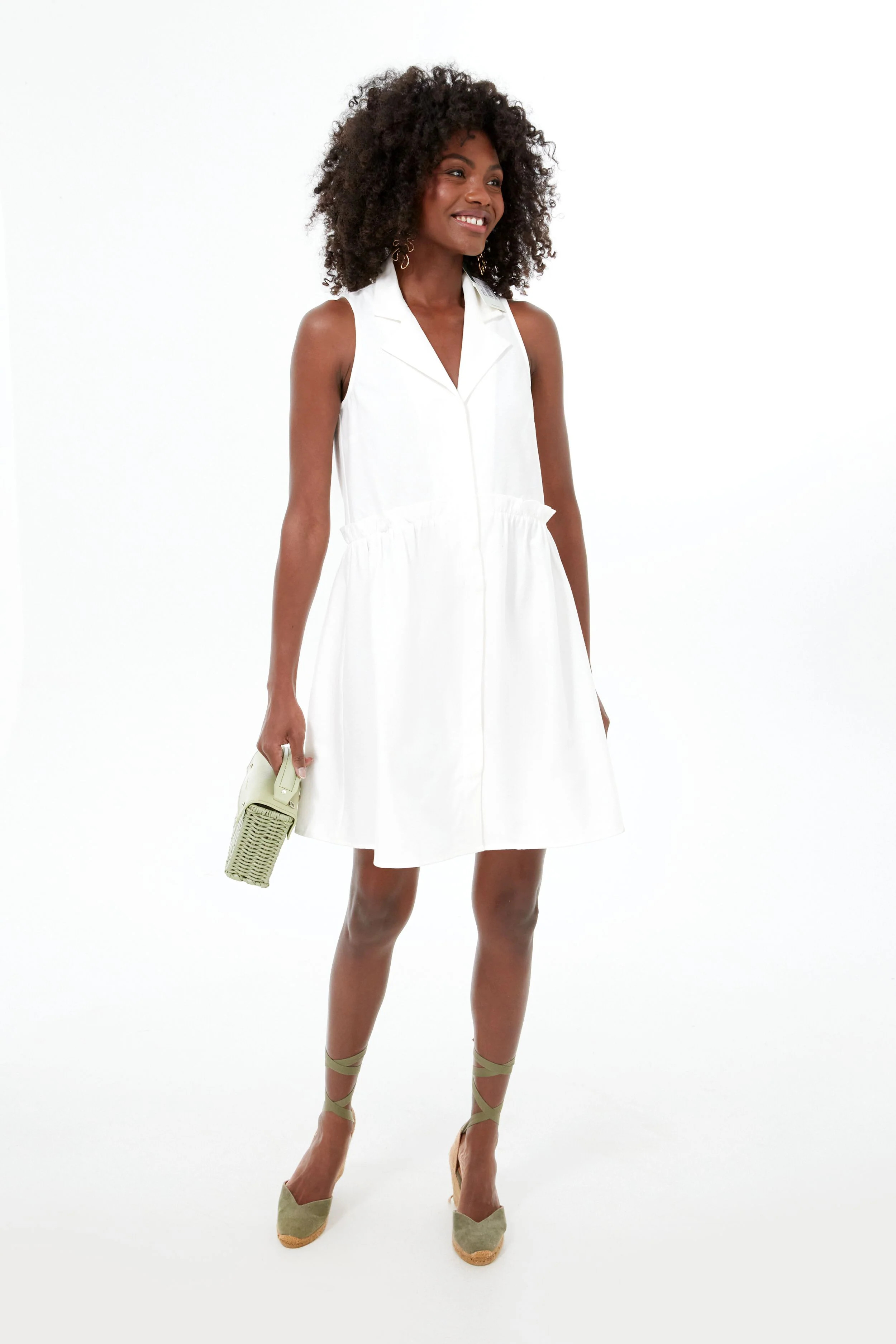 Oxford White Sleeveless Royal Shirt Dress | Tuckernuck (US)