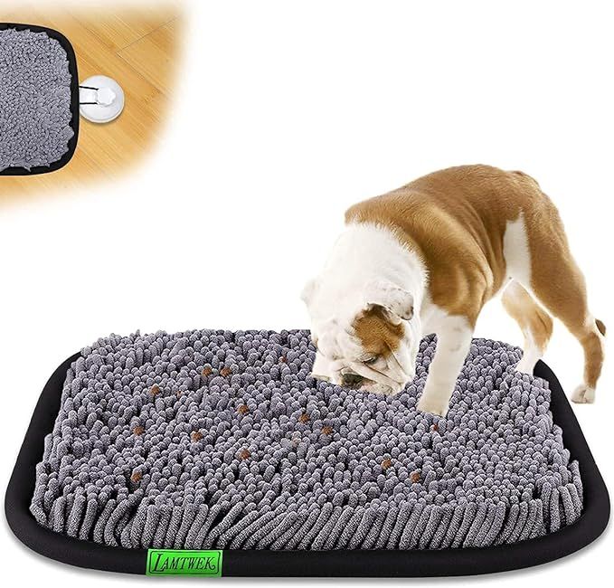 LAMTWEK Snuffle Mat for Dogs, 17" x 21" Dog Snuffle Mat Interactive Feed Game for Boredom, Encour... | Amazon (US)