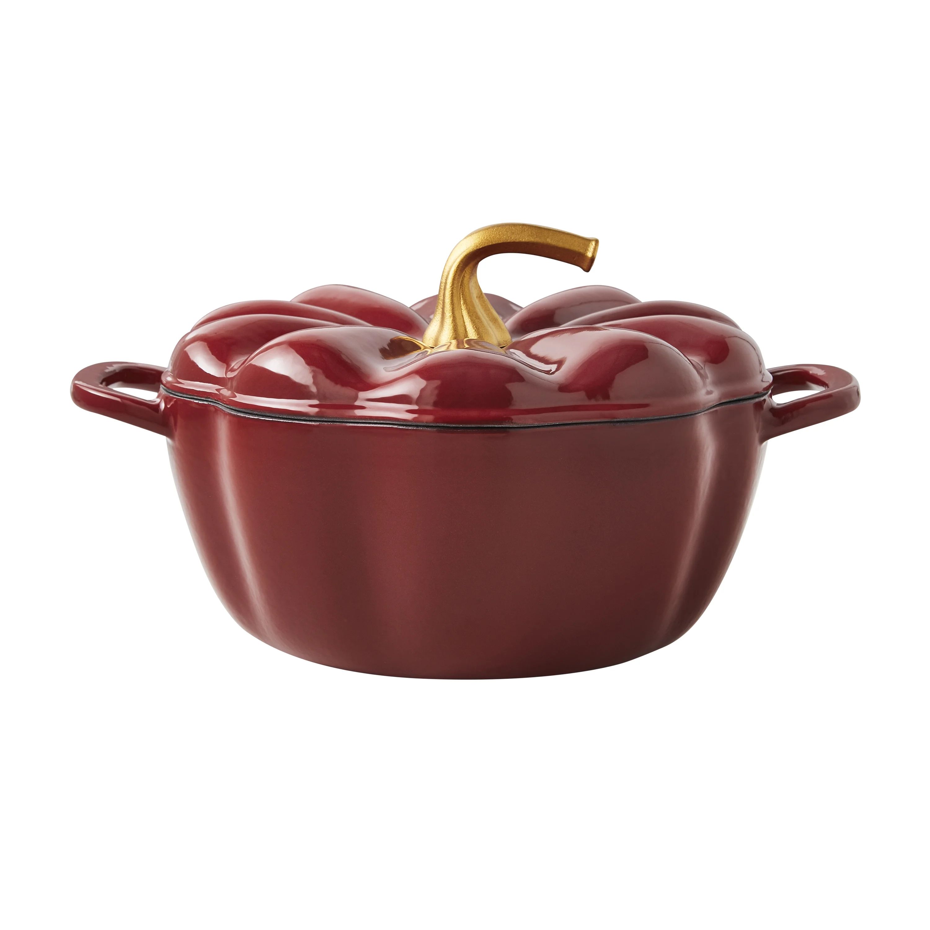 The Pioneer Woman Pumpkin 3.5-Quart Enamel Cast Iron Dutch Oven, Merlot | Walmart (US)