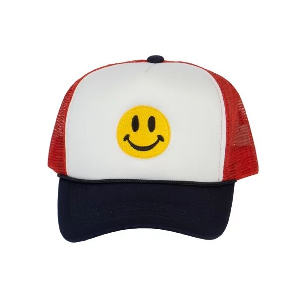 Gravity ThreadsGravity Threads Smile Face Embroidery Trucker Hat, Smile White/Red/NavyUSD$13.95Pr... | Walmart (US)