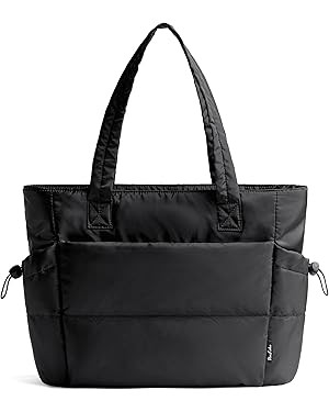 Tote Bag for Women Puffy Work Bags for Women with Zipper Lightweight Quilted Puffer Tote Bag for ... | Amazon (US)