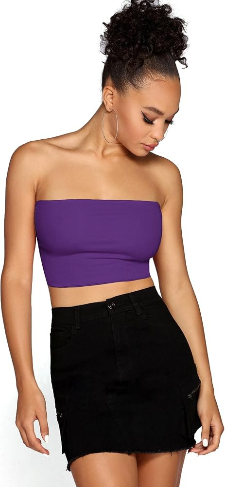 Emmalise Women's Crop Tube Cotton Jersey Top Shirt | Amazon (US)