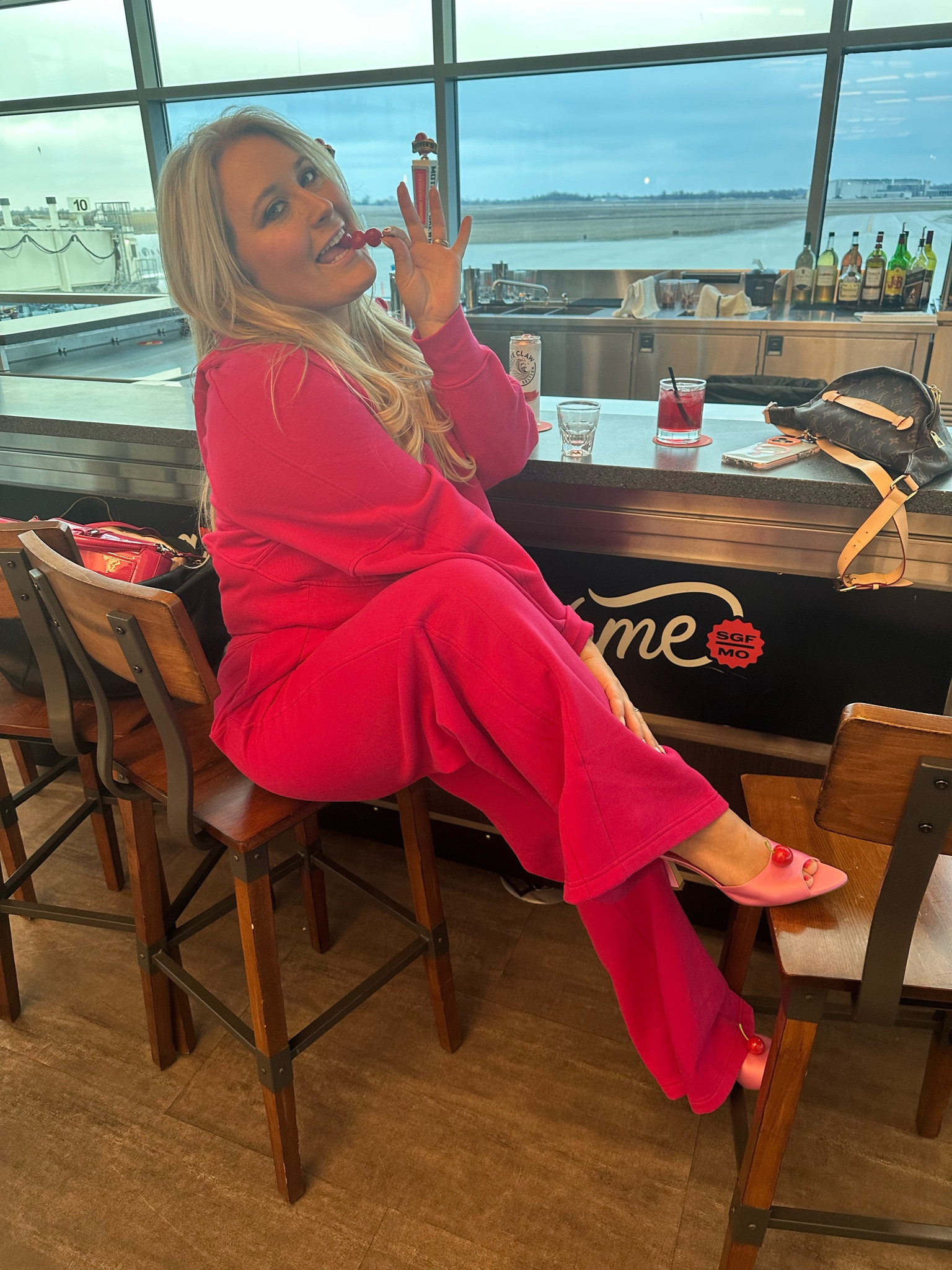 Travel OOTD CHERRY ADDITION! 🫶🏼🍒 

#LTKTravel #LTKMidsize #LTKStyleTip