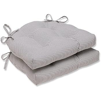 Pillow Perfect Oxford Charcoal Reversible Chair Pad (Set of 2) | Amazon (US)