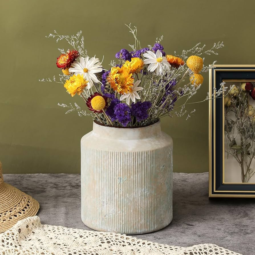 Farmhouse Vase for Home Decor, Vintage Rustic Terracotta Flower Vase Suitable for Home Decor, Liv... | Amazon (US)
