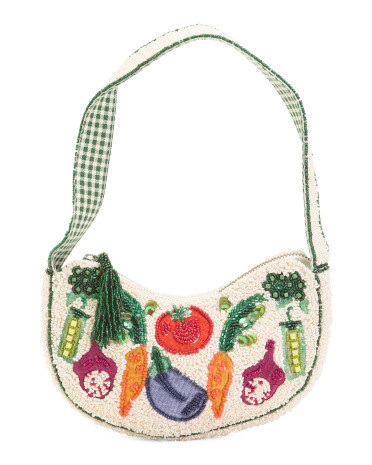 Garden Beaded Shoulder Bag For Women, Leather | TJ Maxx