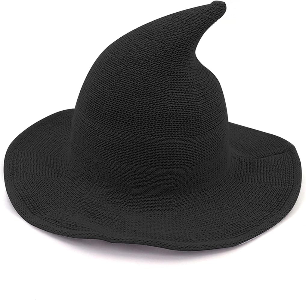 Bestjybt Women Halloween Witch Hat Wool Knitted Cap for Party Masquerade Cosplay Costume Accessor... | Amazon (US)