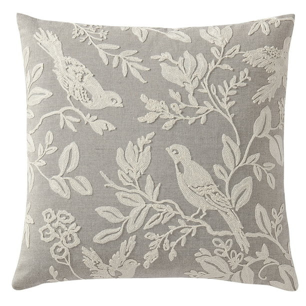 Mainstays, Chantilly Decorative Pillow, Square, 18" x 18", Grey, 1 Piece - Walmart.com | Walmart (US)