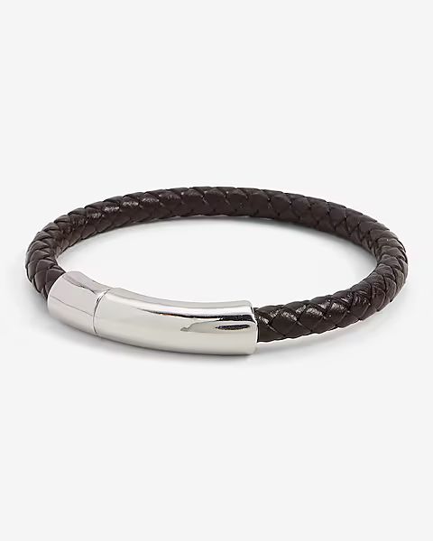 Brown Leather Braided Bracelet | Express