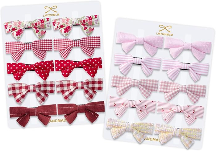 20pcs small red & pink hair bows for girls.Cute baby hair bows,Non-slip alligator hair clips.Todd... | Amazon (US)