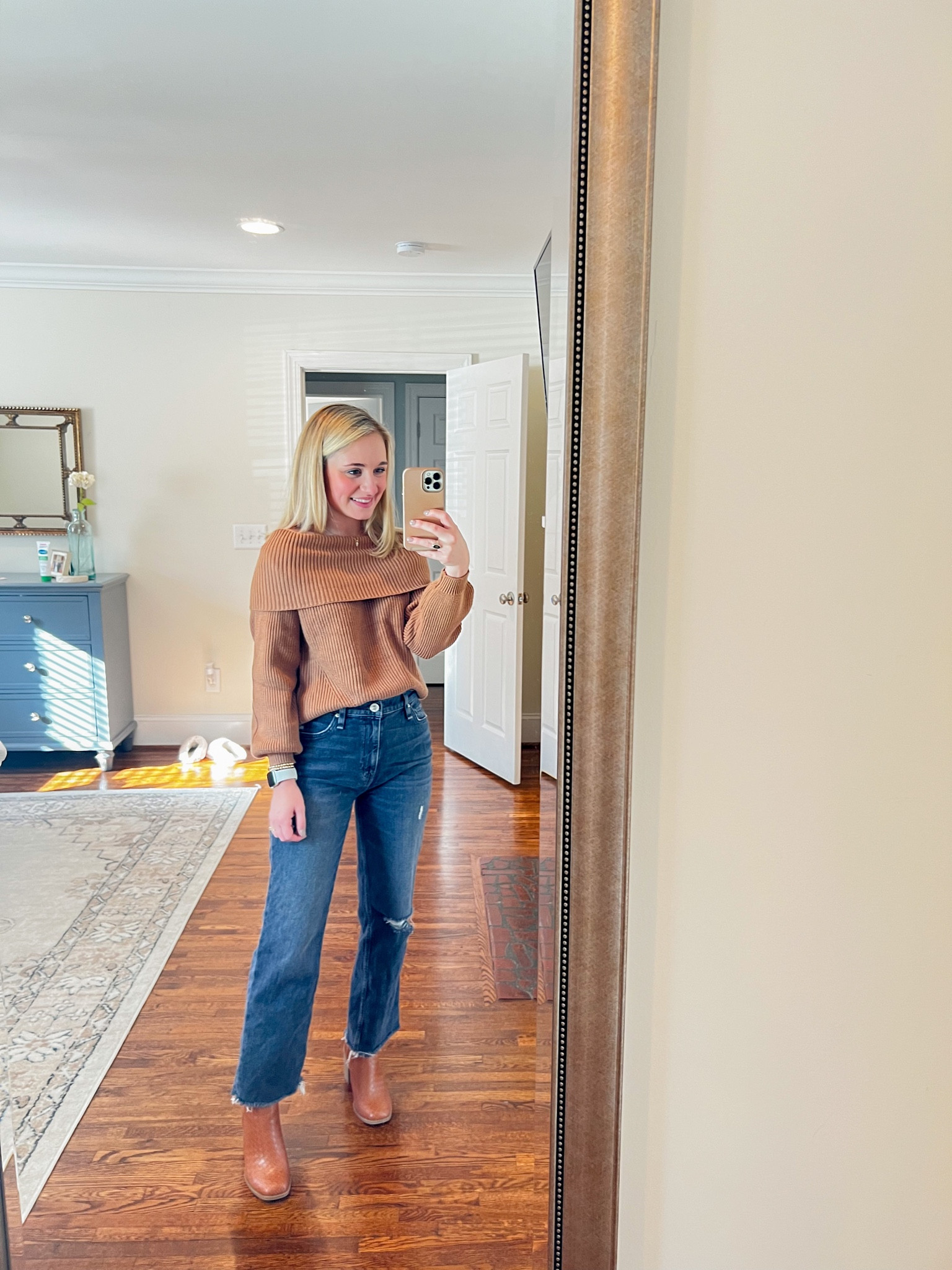 Thanksgiving outfit inspo // amazon sweater runs true to size - wearing a size small.

Jeans run true to size wearing a 27.

Target boots fit TTS wearing a size 7. 

#LTKSeasonal #LTKunder50 #LTKHoliday