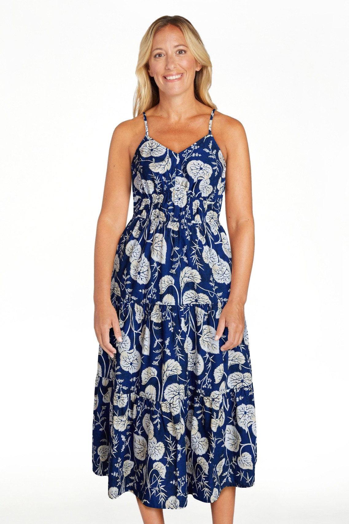 Time and Tru Women's Spaghetti Strap Midi Dress, Sizes XS-XXXL | Walmart (US)