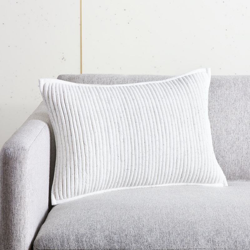 18"x12" Sequence Jersey Ivory Modern Throw Pillow with Feather-Down Insert + Reviews | CB2 | CB2