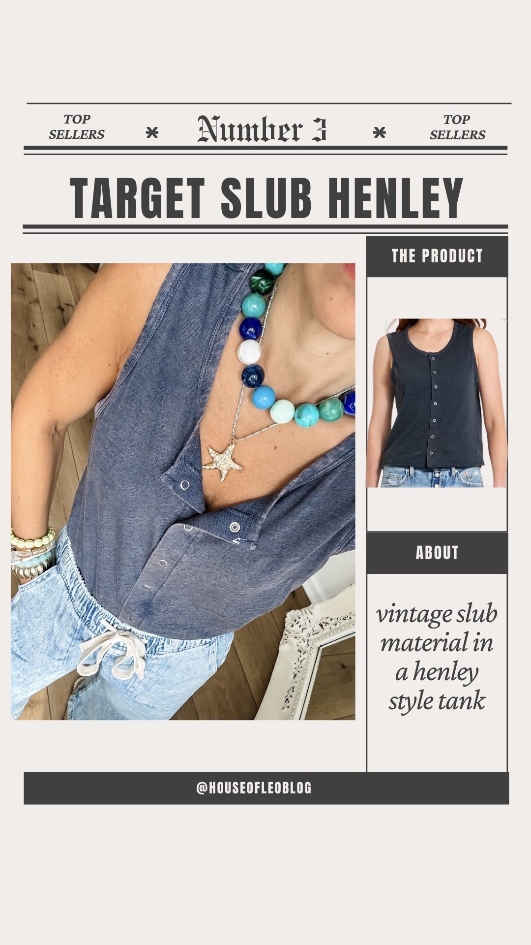 Small Henley tank top could’ve done XS. Starfish necklace code tammy20. Target style.

#LTKOver40