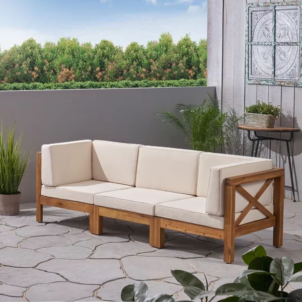 88.5'' Wide Outdoor Patio Sofa with Cushions | Wayfair North America