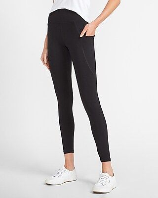 High Waisted Sexy Stretch Pocket Leggings Women's Pitch Black | Express