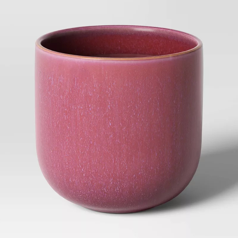 5.875" Ceramic Modern Outdoor Planter Burgundy - Threshold™ | Target