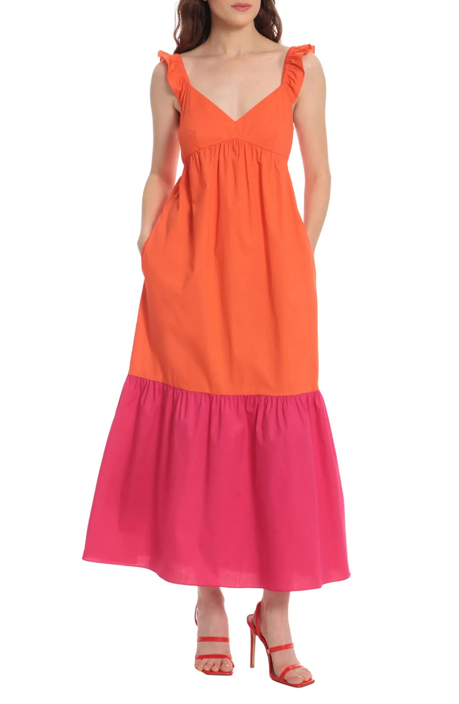 Colorblock Print Maxi Dress | Nordstrom Rack