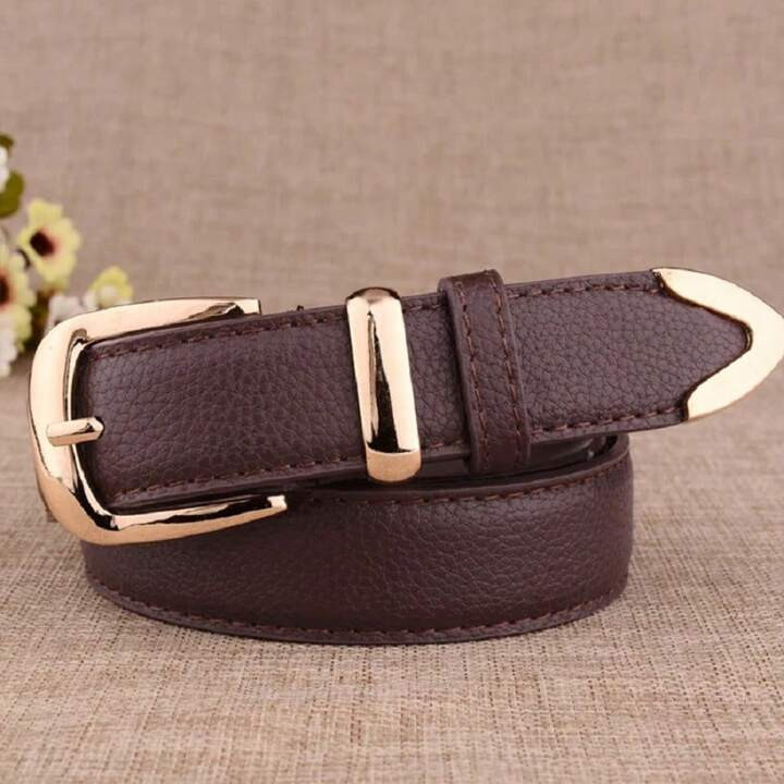 COOLERFIRE 1pc Women Litchi Embossed Fashion Versatile Metal Buckle Belt For Daily Life | SHEIN