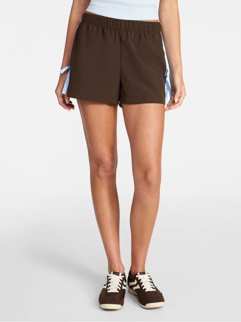 No Boundaries Side Stripe Track Shorts, 3'' Inseam, Women’s XXS-XXL | Walmart (US)