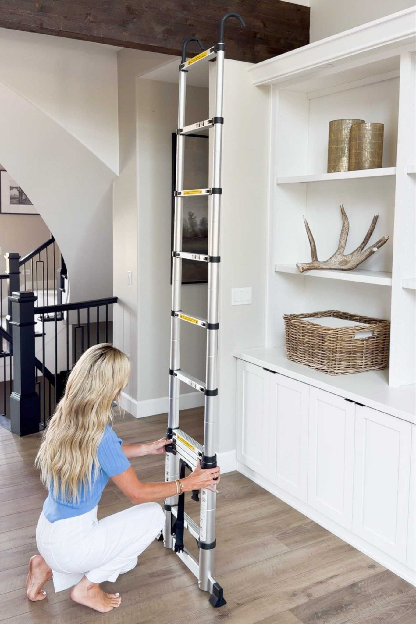 This telescoping ladder with hooks has been such a game changer for those hard to reach places!

#LTKdayinmylife #LTKHome #LTKmomlife