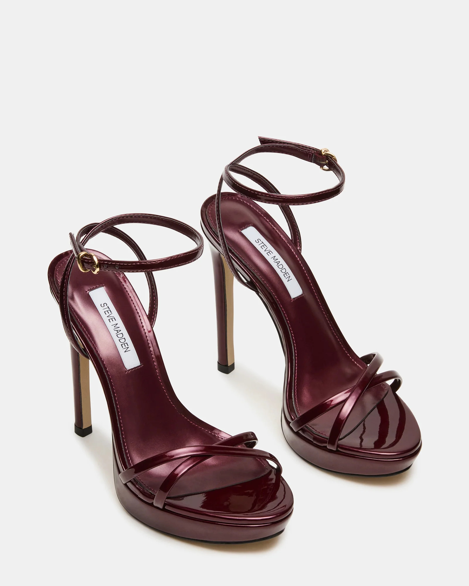 JUNI Cherry Pearl Criss Cross Stiletto Ankle Strap Women's Heel | Steve Madden (US)