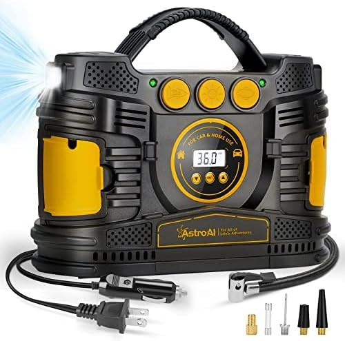 Amazon.com: AstroAI Air Compressor Tire Inflator, Portable DC/AC Air Pump for Car Tires, Dual Mot... | Amazon (US)