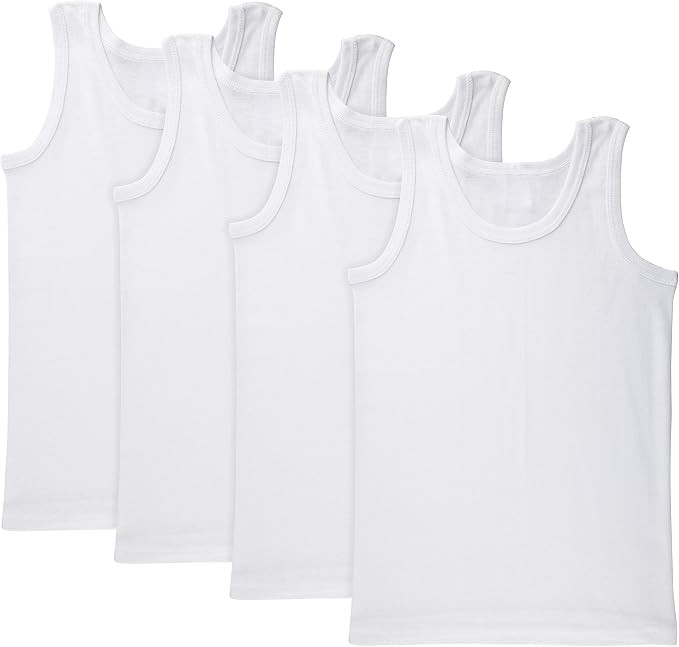 Brix Boys Undershirt Tank Top - Tagless 100% Cotton Super Soft 4 Pack Novelty. | Amazon (US)