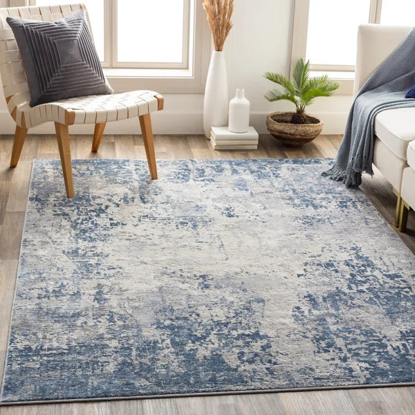 Hobert Abstract Gray/Blue Area Rug | Wayfair Professional
