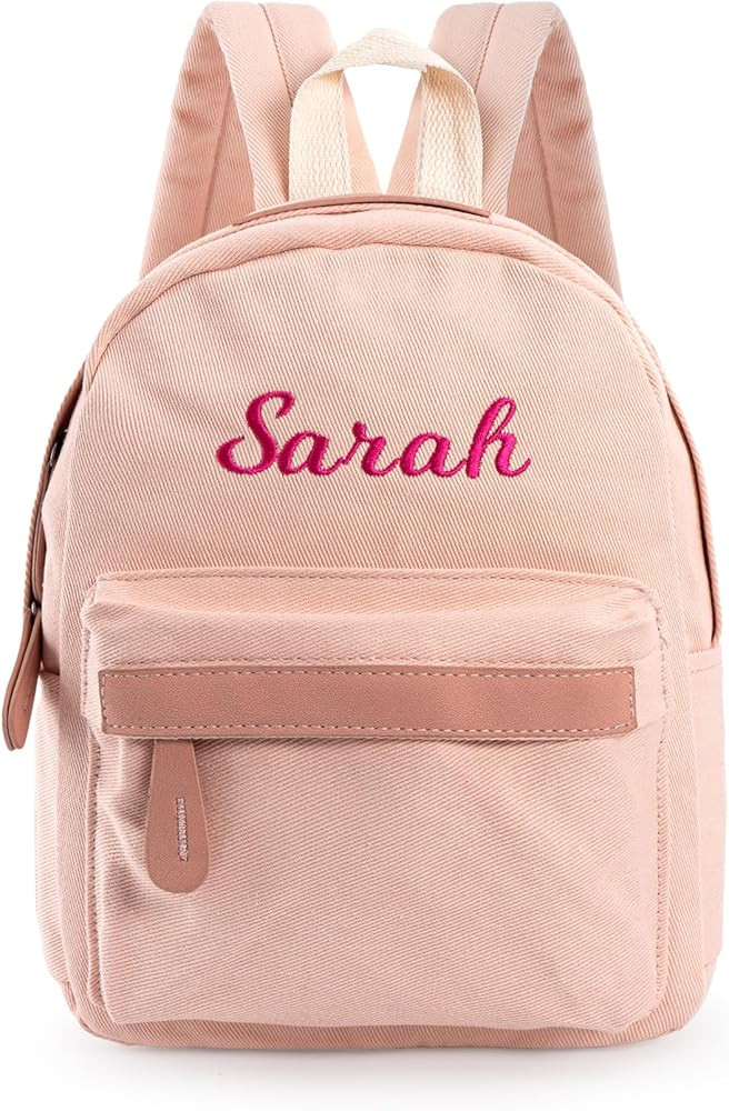 MT WORLD Daycare Backpack - Personalized Canvas Backpack with Name - Classic 12inch Daypack with ... | Amazon (US)