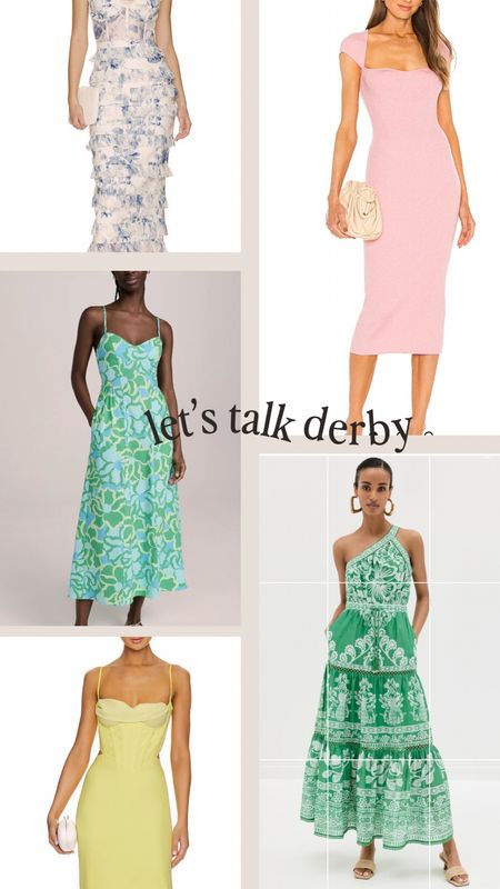 Pink and green derby dress options 