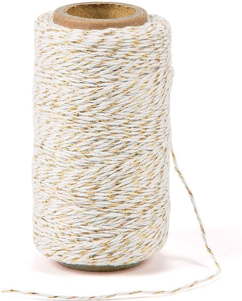 328 Feet Cotton Bakers Twine String,Gold Twine String,Gift Wrapping Holiday Twine Wedding Twine C... | Amazon (US)
