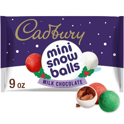Cadbury Christmas Milk Chocolate Crisp Sugar Shell Mini Snowballs Candy - 9oz | Target