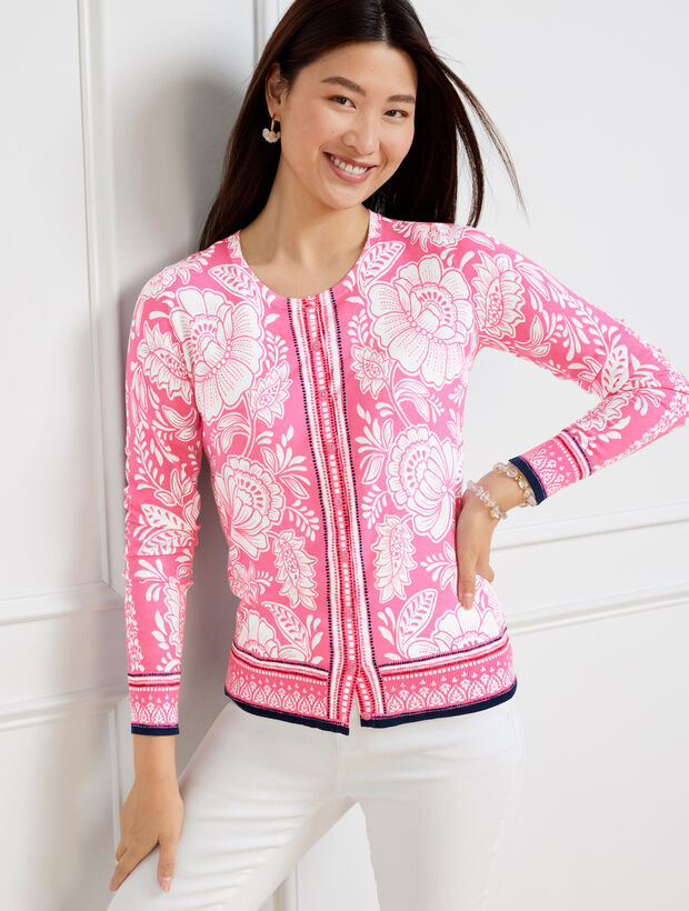 Charming Cardigan - Woodblock Floral | Talbots
