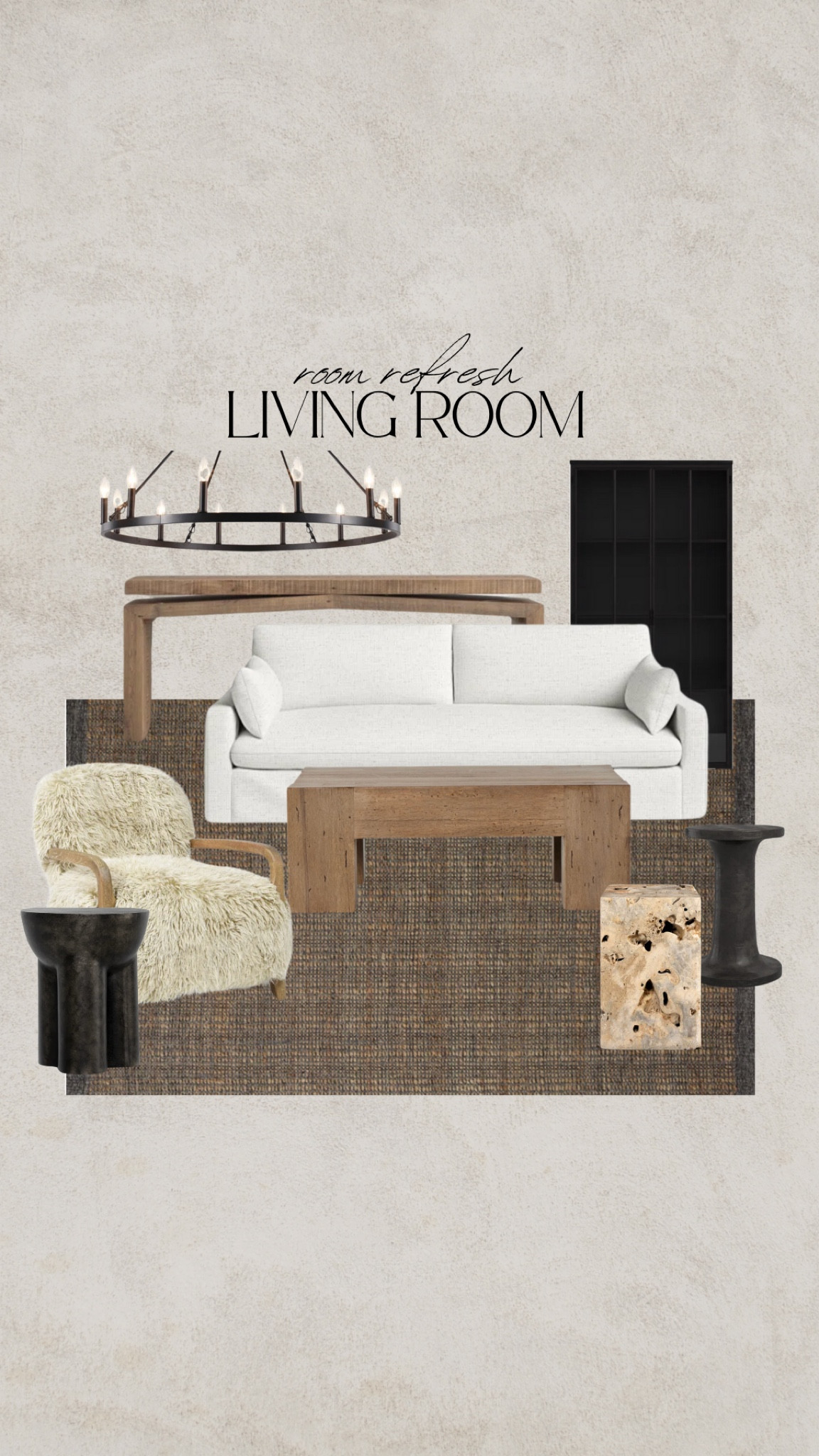 Cabin living room refresh. Cloud couch dupe. Wooden console table. Fur chair mohair. Metal end table brown rug

#LTKHome #LTKxNSale #LTKSeasonal