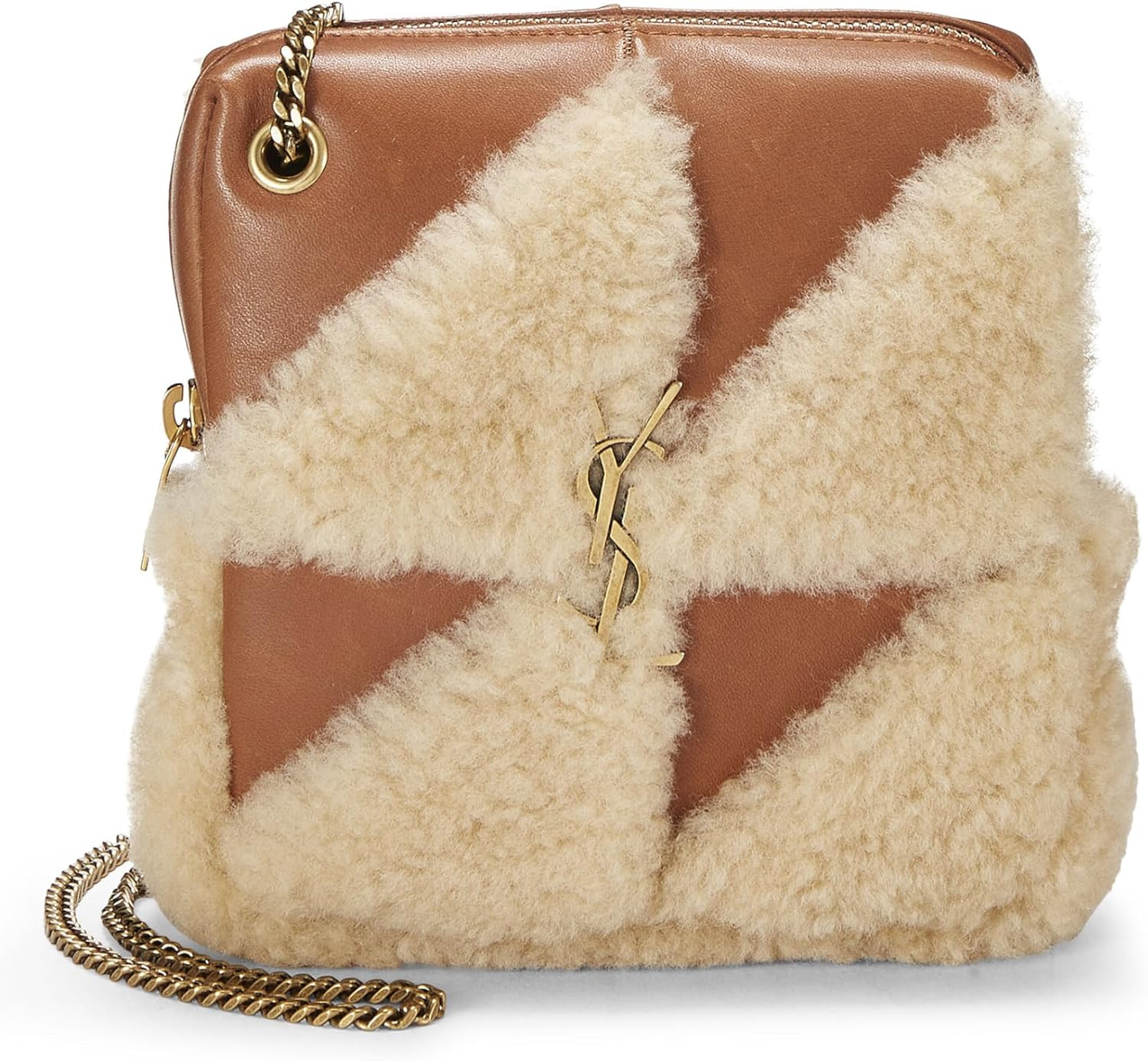 Amazon.com: Yves Saint Laurent, Pre-Loved Brown Shearling Jamie Cube Bag Charm, Brown : Luxury St... | Amazon (US)