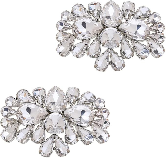 Ruihfas 2Pcs Bling Bling Crystal Rhinestones Wedding Party Prom Shoe Clips Buckles Decorations fo... | Amazon (US)