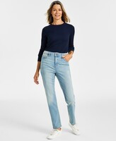 Style&Co. Style & Co Petite High-Rise Natural Straight-Leg Jeans, Petite & Petite Short, Created ... | Macy's