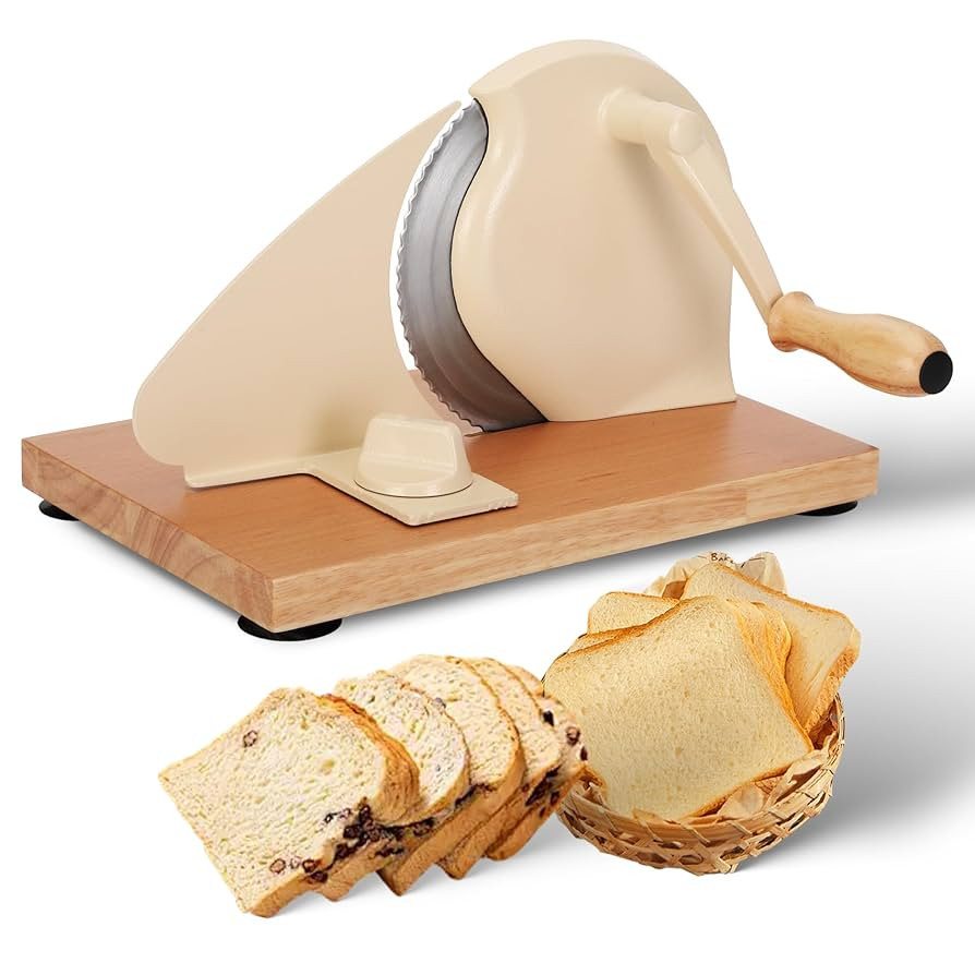 Manual Bread Slicer with Hand Crank - Adjustable Thickness Stainless Steel Bread Cutter for Even ... | Amazon (US)