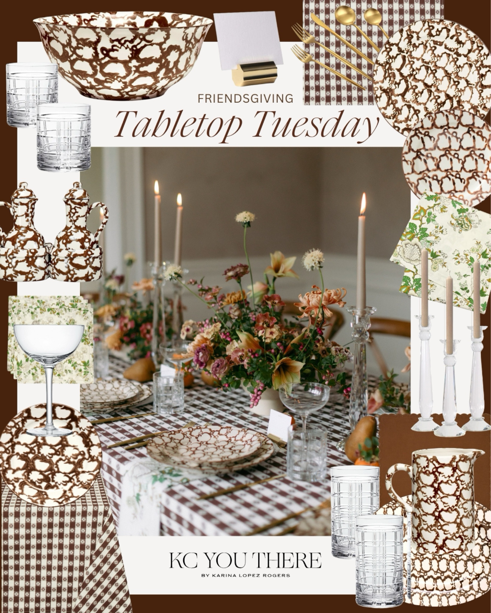 Friendsgiving has become a cherished tradition for us & I’m thrilled to share this year’s tabletop with pieces from Tory Burch! I honed in on chocolate brown with hints of green and maroon and couldn’t be happier with how it turned out! 

#LTKStyleTip #LTKParties #LTKHome