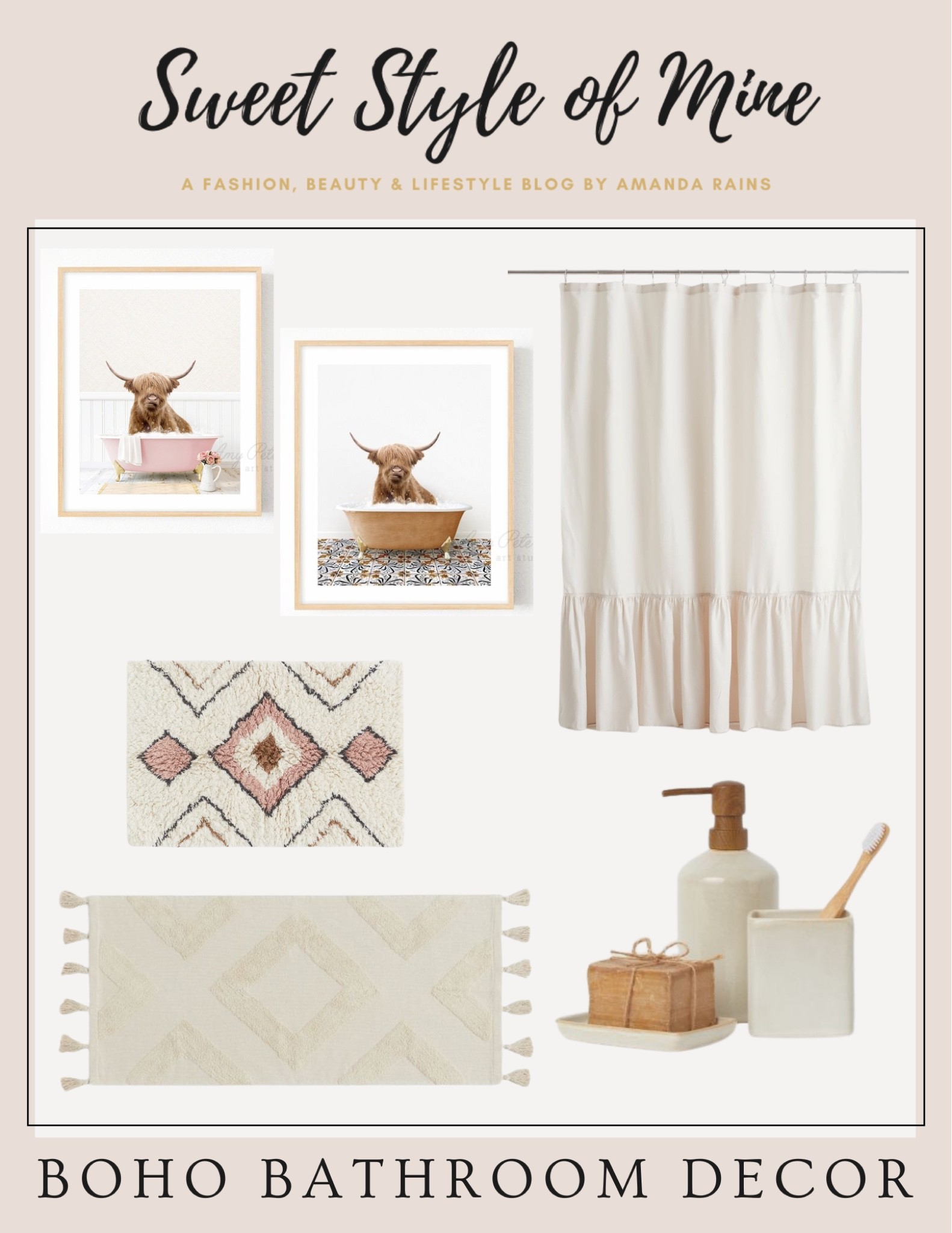 Neutral Boho Bathroom Decor 

Everything is super affordable from H&M Home and Etsy 

#LTKunder50 #LTKhome #LTKunder100