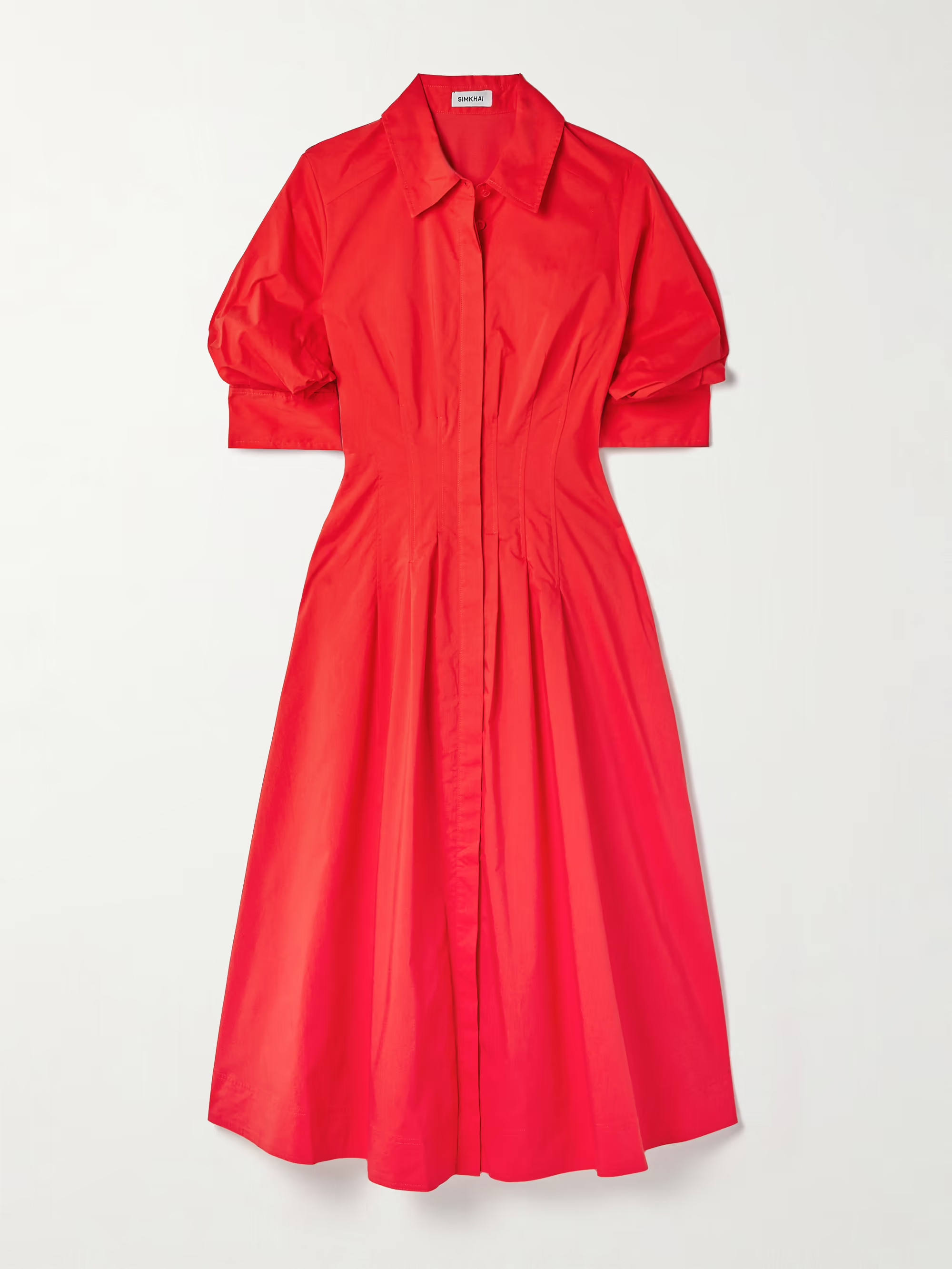 Jazz pleated cotton-blend poplin midi shirt dress | NET-A-PORTER (UK & EU)