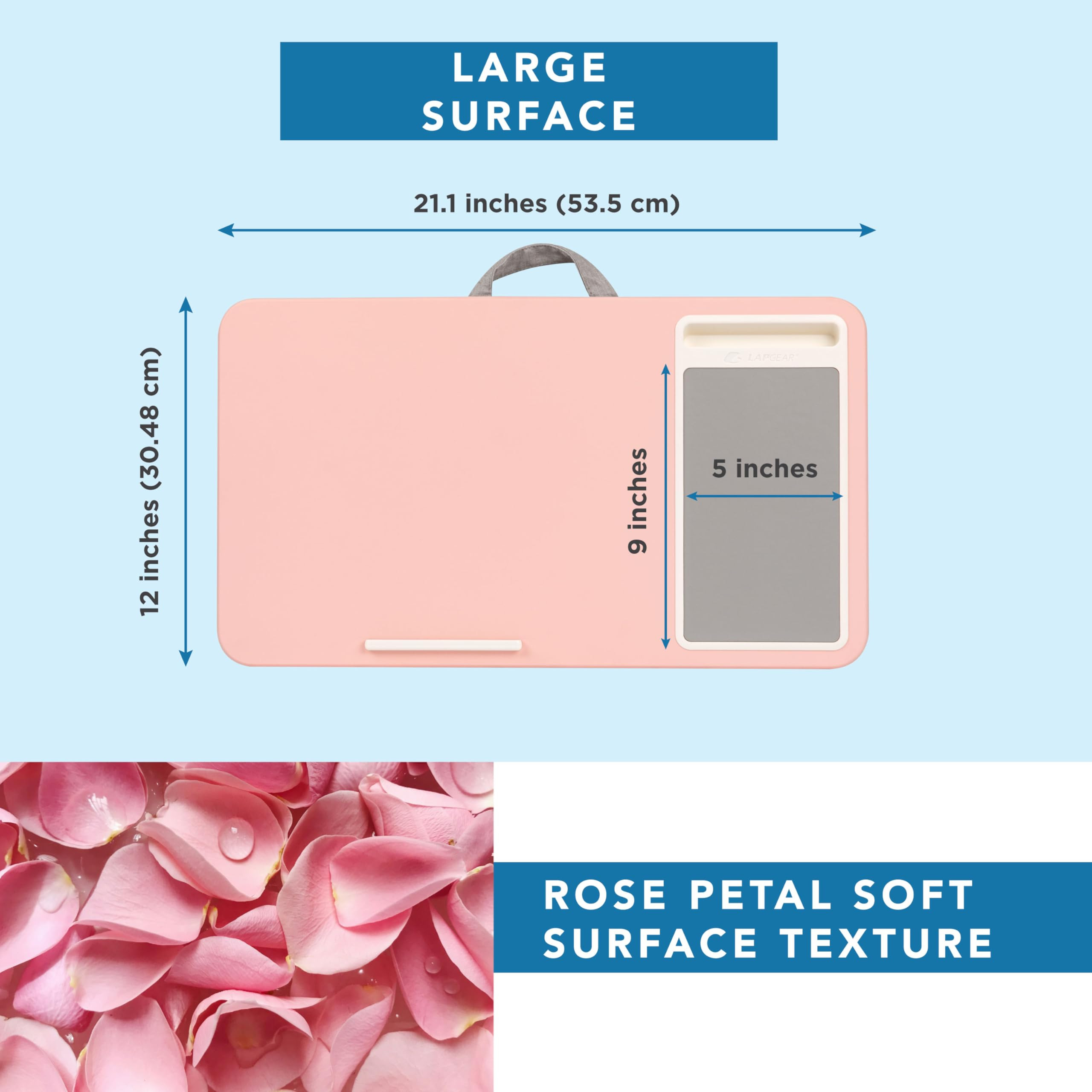 LAPGEAR Home Office Lap Desk with Device Ledge, Mouse Pad, and Phone Holder - Pink - Fits up to 1... | Amazon (US)