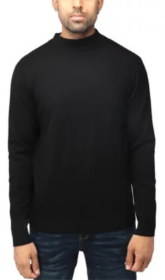 X RAY Men's Big & Tall Mock Neck Sweater, Black, Small | Belk